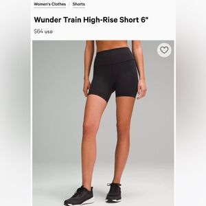 EUC Lululemon Wunder Train High-Rise Short 6"